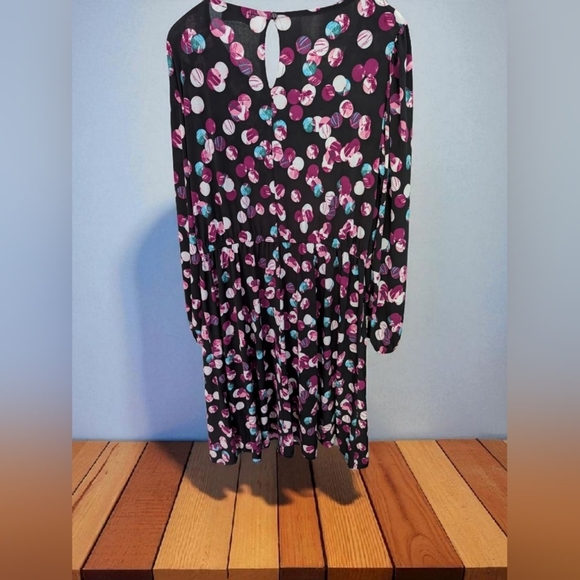 Lane Bryant Long Sleeve Fit And Flare Polka Dot Dress Size 14/16 (EUC) - Picture 15 of 16